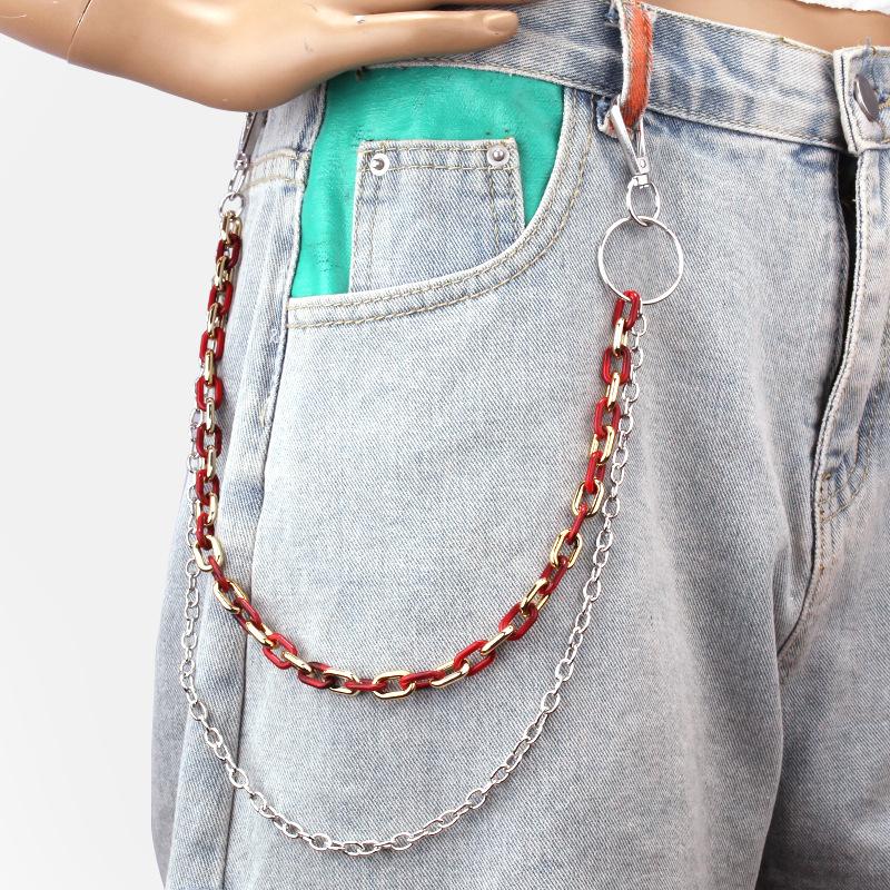 Jewelry Punk Metal Trendy Jeans Chain Waist Decoration Fashion Personality Acrylic Chain Waist Chain