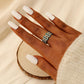 Fashion Simple Color Line Pick Hollow Stainless Steel Open Ring Titanium Steel Drip Oil Ring For Women