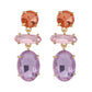 E9626 Diamond Earrings Temperament Ladies and Ladies Several Earrings Exaggerated Contrasting Color Multi-cut Earrings
