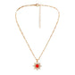Personality fashion simple high-end light luxury niche style ladies red sun dripping oil pendant necklace neck chain