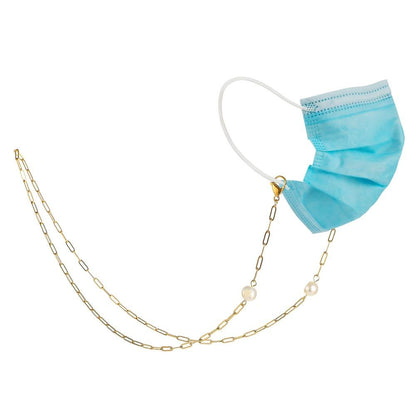 Mask hanging chain stainless steel chain baroque special-shaped pearl mask chain glasses chain