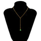 Jewelry single-layer luminous stone pendant necklace female simple cross thin chain Y-shaped tassel necklace