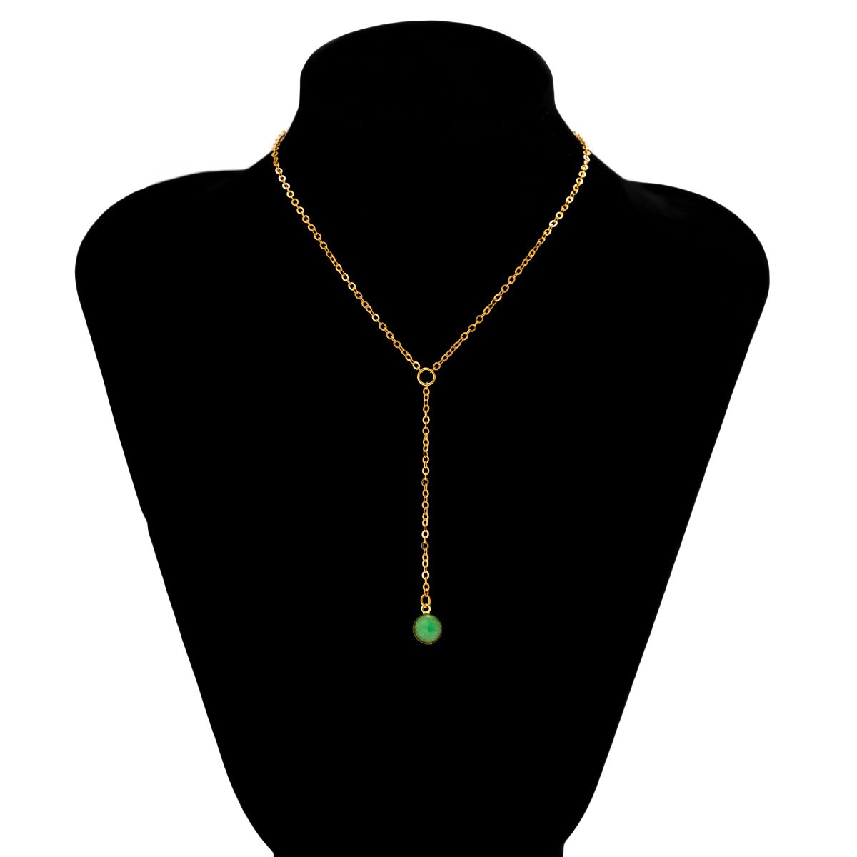 Jewelry single-layer luminous stone pendant necklace female simple cross thin chain Y-shaped tassel necklace