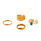 Light luxury niche trend fashion stainless steel opening star hollow four-piece suit ring female