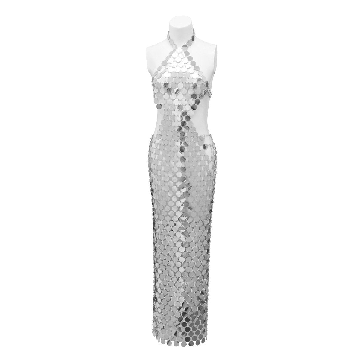 Jewelry Fashion Sexy Sequin Long Dress Clothes Women's Personality Backless Long One Body Chain