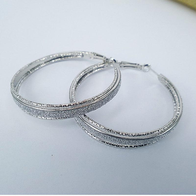 Fashion Earrings Pop Alloy Earrings Earrings Frosted Ring Circle Hoop Earrings Earrings