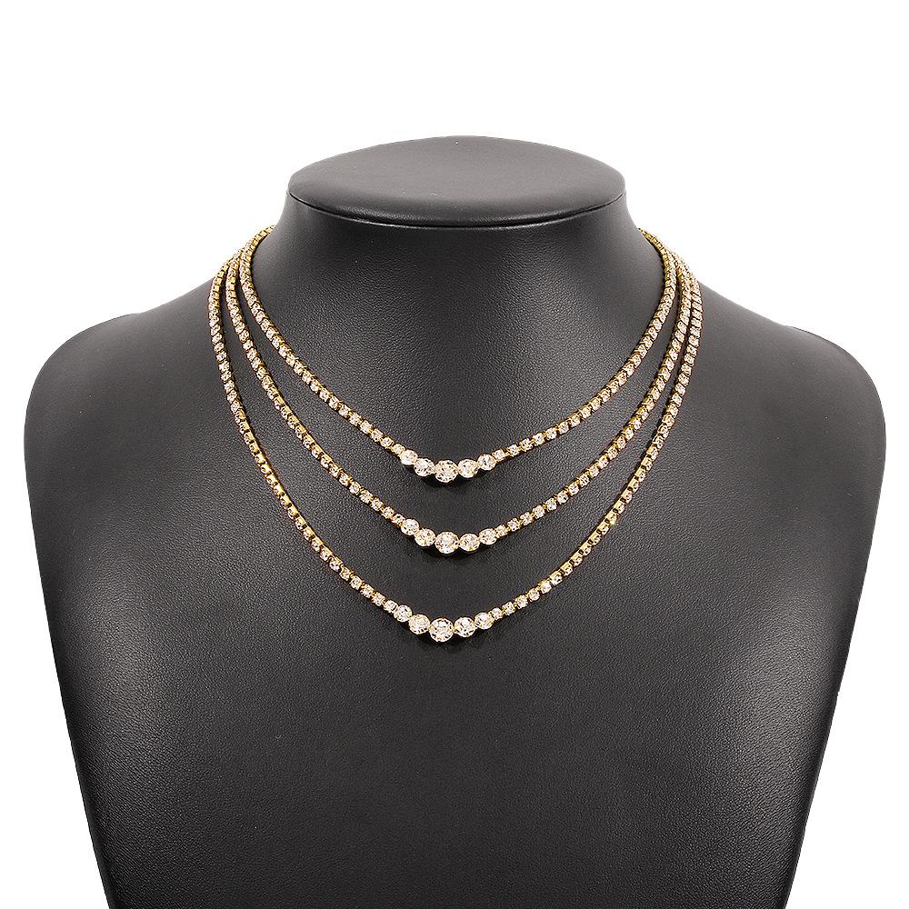 N9877 multi-layer net red necklace women's exaggerated light luxury fashion diamond necklace niche chocker necklace