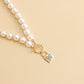 Jewelry padlock micro-inlaid diamond butterfly beaded necklace female hot girl ins hot product niche design sense