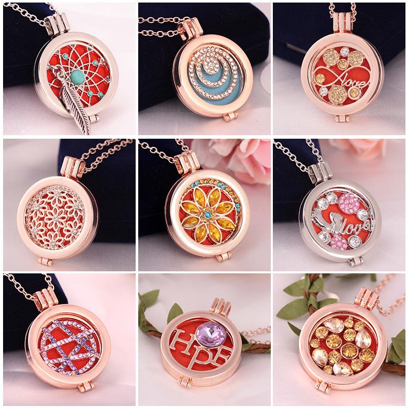 Jewelry necklace essential oil diffuser aromatherapy necklace alloy diamond long sweater chain