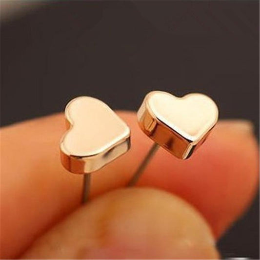 Tanabata Valentine's Day gift popular jewelry simple thick peach heart earrings classic all-match love