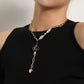 Jewelry Variety Wear Peach Heart Pendant Necklace Female Simple Geometric Ring Leopard Pearl Necklace