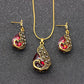Peacock Gemstone Necklace Earrings Set Wedding Reception Wedding Dress Accessories Jewelry