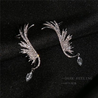 Fashion angel wings ear bone clip ns net red diamond earrings female earrings earrings tide