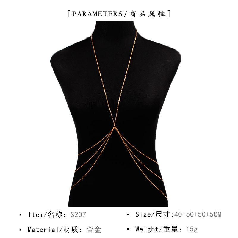 Jewelry women's multi-layer alloy plating body chain integrated chain body chain women