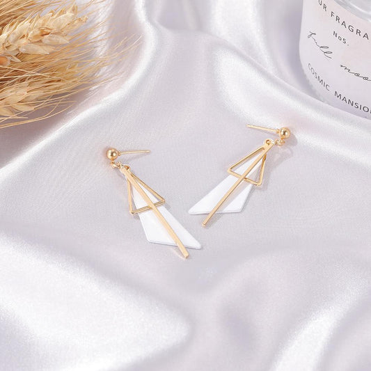 Earrings Geometric Tassels Triangular Temperament Earrings Beautiful Simple Internet Celebrity Fashion Versatile Earrings