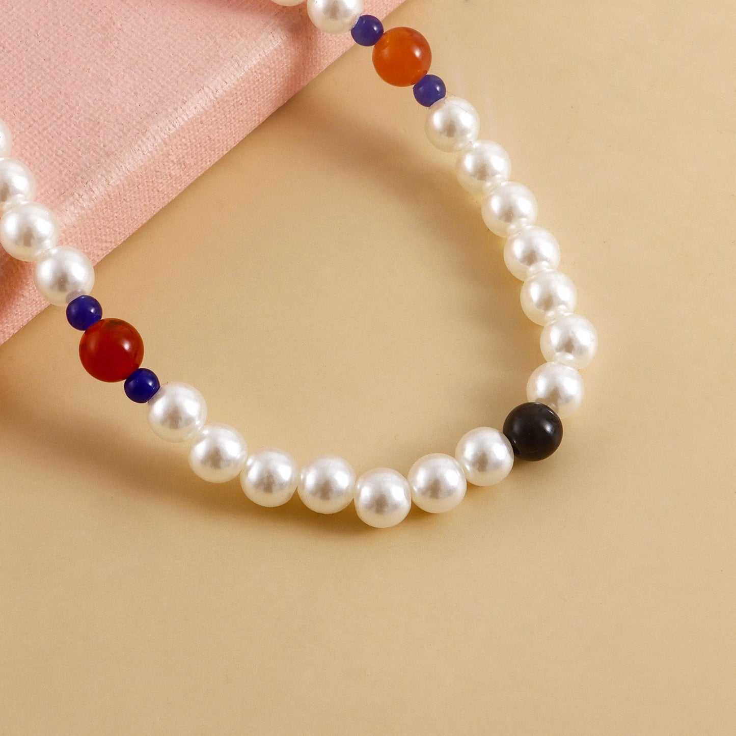 Jewelry Hip Hop Punk Imitation Pearl Chain Anklet Creative Simple Color Bead Shoe Chain Accessories DIY