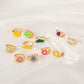 Ins fashion simple love flower ring personality cute metal geometric fun index finger ring
