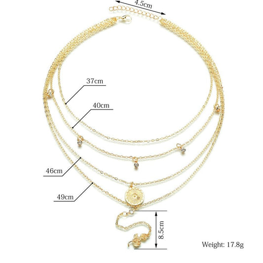 Accessories Fashion Rose Claw Diamond Pendant Ladies Multilayer Necklace Sweater Chain