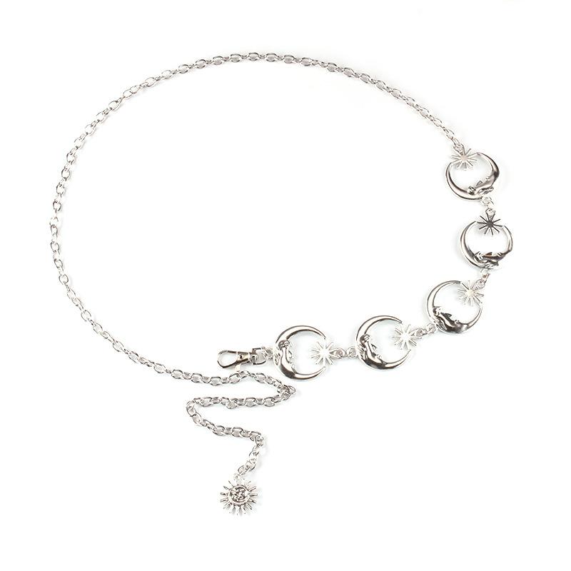 Moon metal waist chain women's sun decoration with dress ins trend simple and versatile chain waist accessories