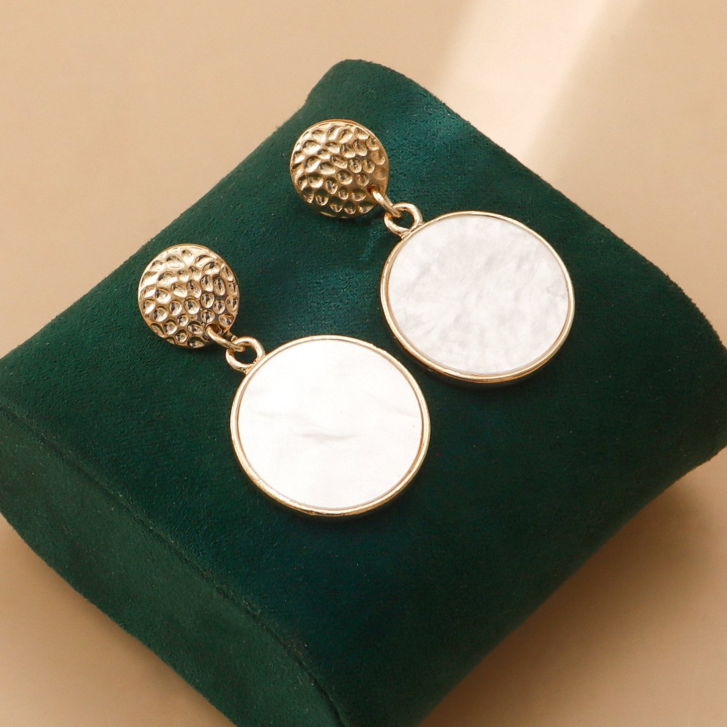 Jewelry ins geometric exaggerated large ring mother-of-pearl pendant earrings female hot girl trendy cool earrings