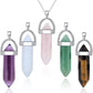 Fashion Agate Hexagon Pillar Pendant Necklace Simple Clavicle Chain Jewelry