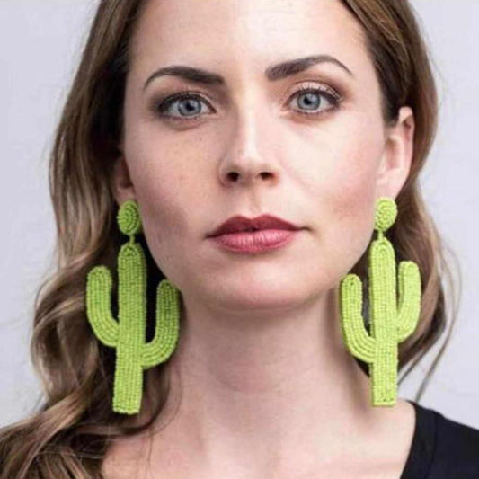 E6964 Creative Cactus Handmade Bead Earrings Bohemian Ethnic Jewelry Earrings