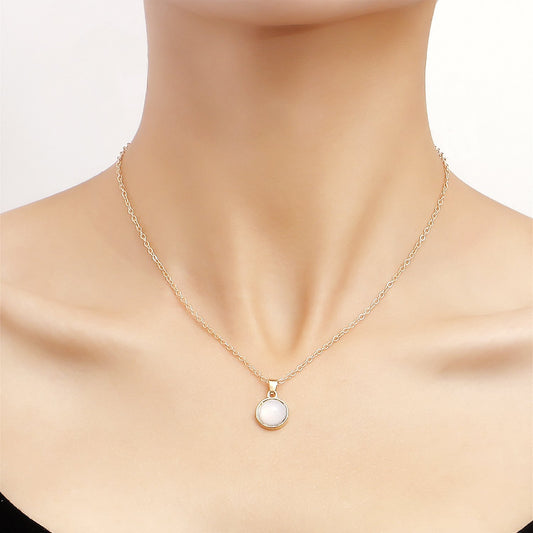 Jewelry fashion trend stacking mix and match ins retro sun god disc design white shell necklace