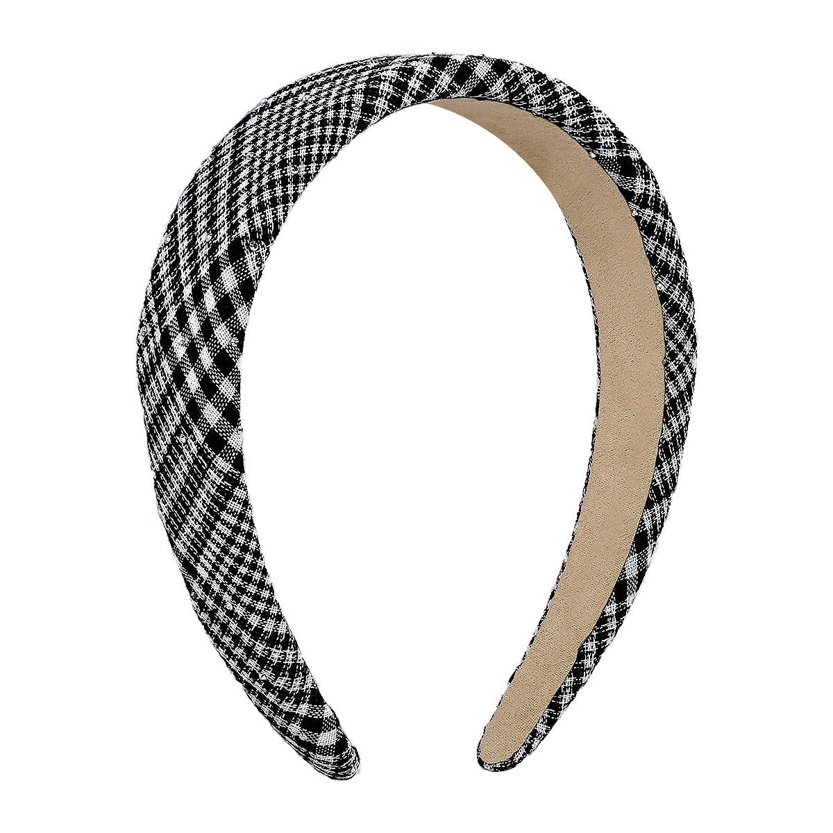 F4249 Retro literary and artistic fashion headband plaid pattern clear wide edge small perfume drill simple headband female