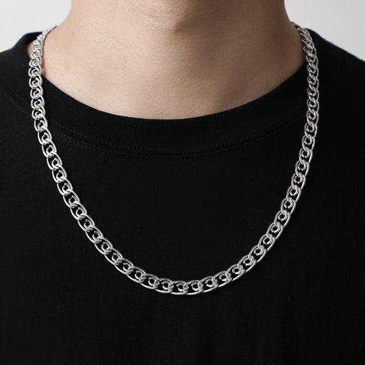 Senior Men's Simple Personality Chain Stainless Steel U-shaped Single Chain Necklace Clavicle Chain