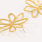 E1889 Jewelry Hollow Geometric Flower Earrings Metal Fashion Irregular Exaggerated Earrings