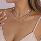 N1357 Multi-layer sparkling necklace claw chain rhinestone exaggerated light luxury fashion necklace net red retro necklace