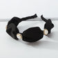 F4257 French baroque fashion headband Xiaoxiang wide edge imitation pearl fold fabric sweet headband
