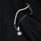 Ins indifferent titanium steel round plate necklace female niche design sense net red hip-hop tide choke collar collarbone chain