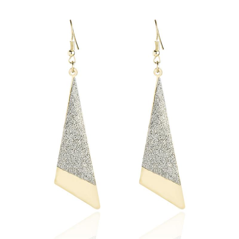 Simple and versatile women's long triangle frosted earrings casual earrings direct supply