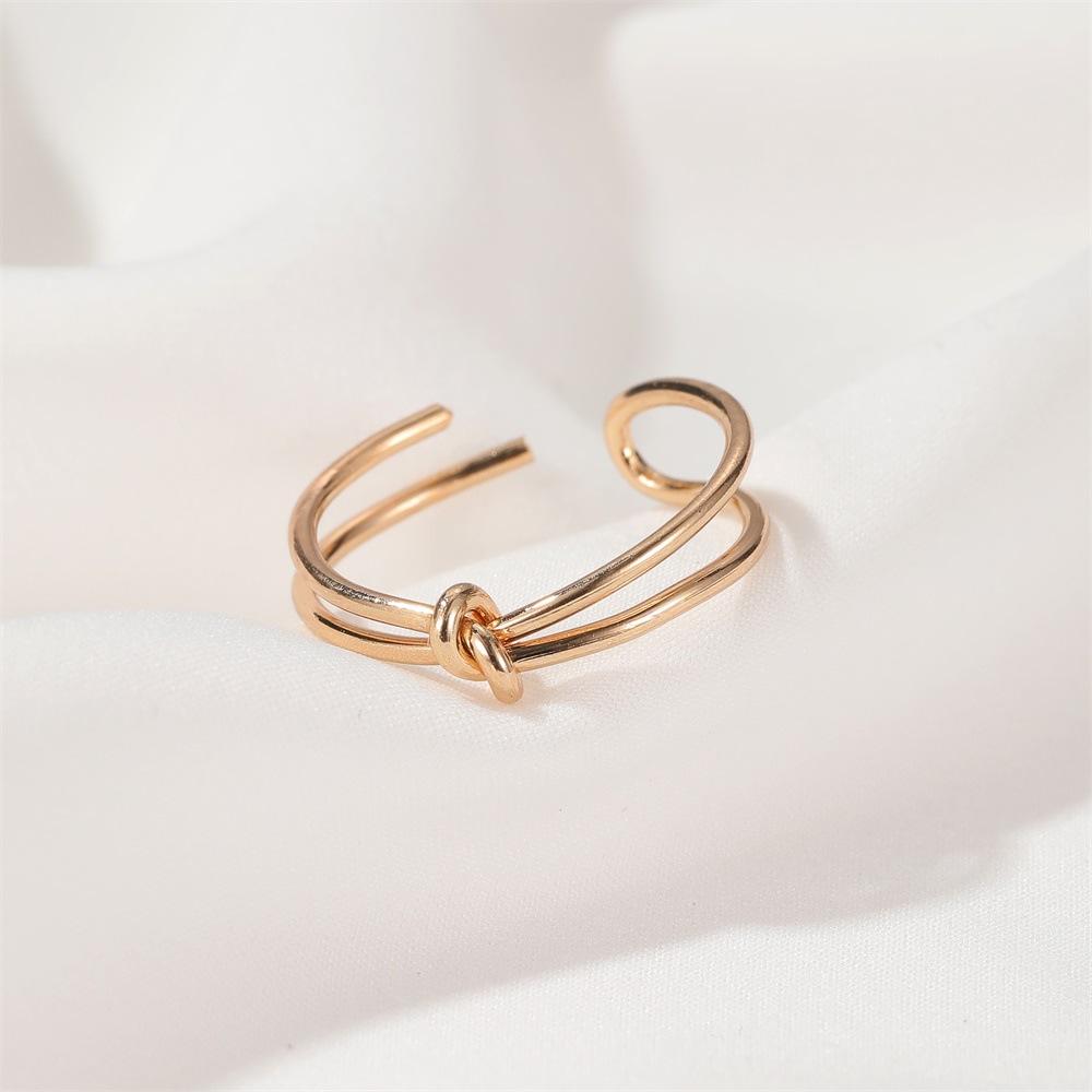 Personality Simple Knotted Ring Frosty Minimalist Opening Adjustable Ring Accessories