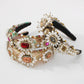 F3683 Baroque palace headband heavy industry diamond-encrusted fabric headband imitation pearl fashion light luxury hair accessories