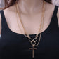 Fashion couple ring jewelry trendy personality hip-hop men and women cross sweater chain necklace accessories