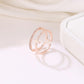 Rose gold cross gold-plated inlaid ring simple multi-layer open ring