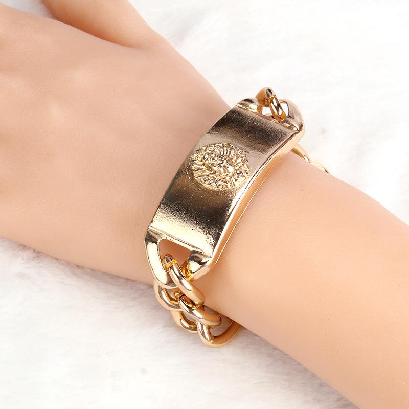 Exaggerated Fashion Bracelet Necklace Set Female Ins Hip Hop Retro Clavicle Chain Men and Women