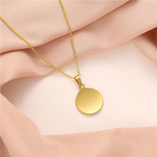 Retro Irregular Geometric Necklace Women's Round Clavicle Chain