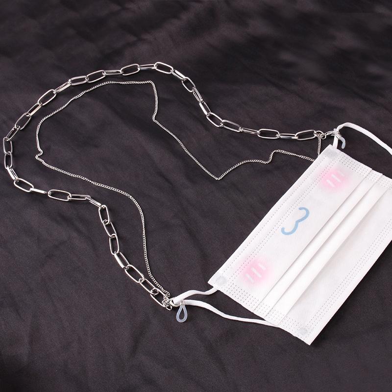 Hip-hop trend long hanging neck double-layer chain temperament street shooting glasses chain simple metal accessories
