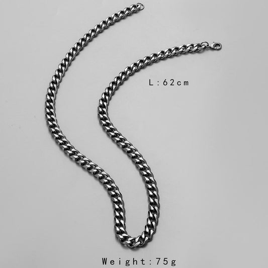 Simple clavicle chain without pendant plain chain black single chain trendy all-match men's necklace necklace jewelry