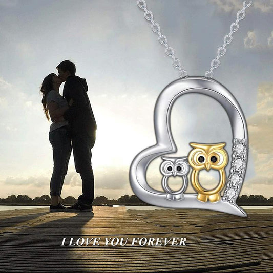 Jewelry Owl Pendant Necklace Female Niche Design Sense Cartoon Card Love Children's Day Gift Jewelry