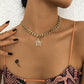 N8983 Personality Thick Chain Necklace Hip Hop Punk Pentagram Necklace Diamond Exaggerated Fashion Necklace