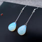 Drop-shaped opal earrings fashion chain earhook natural stone earrings Taobao net red live broadcast stall