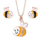 Fashion Color Pony Painting Oil Necklace Set Cartoon Creative Animal Earrings Pendant Jewelry
