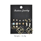 Crown Earrings Letter Love Pearl Diamond Geometric Fashion 8 Pair Stud Earrings Set