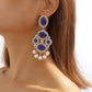 E1116 Niche Gemstone Pearl Tassel Earrings Literary Retro Vintage Court Elegant Earrings