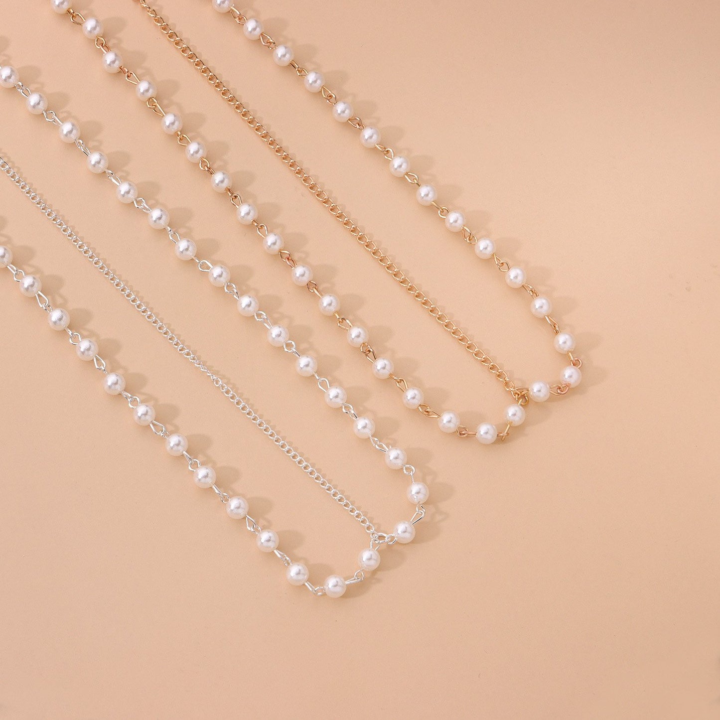 Ornament Mori simple and beautiful all-match handmade beaded pearl head chain headband hair accessories