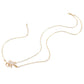 Mori Simple Metal Leaf Double Chain Short Necklace Clavicle Chain